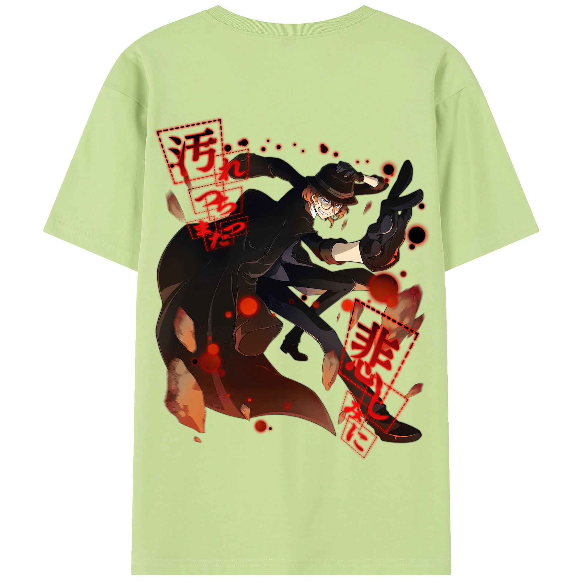 （画像用） 文豪ストレイドッグス Bungo Stray Dogs 綿100％半袖Tシャツ（背面プリント）
